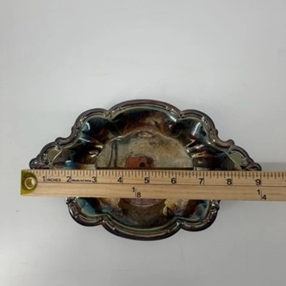 Vintage International Silver Co Scalloped Oval Trinket Dish Silverplate USA